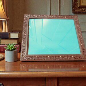 Vintage Ornate Pewter Metal Picture Frame.